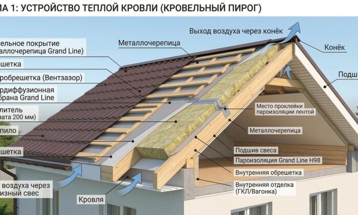 Кровельный пирог: устройство, слои и 7 ошибок, которые приводят к протечкам